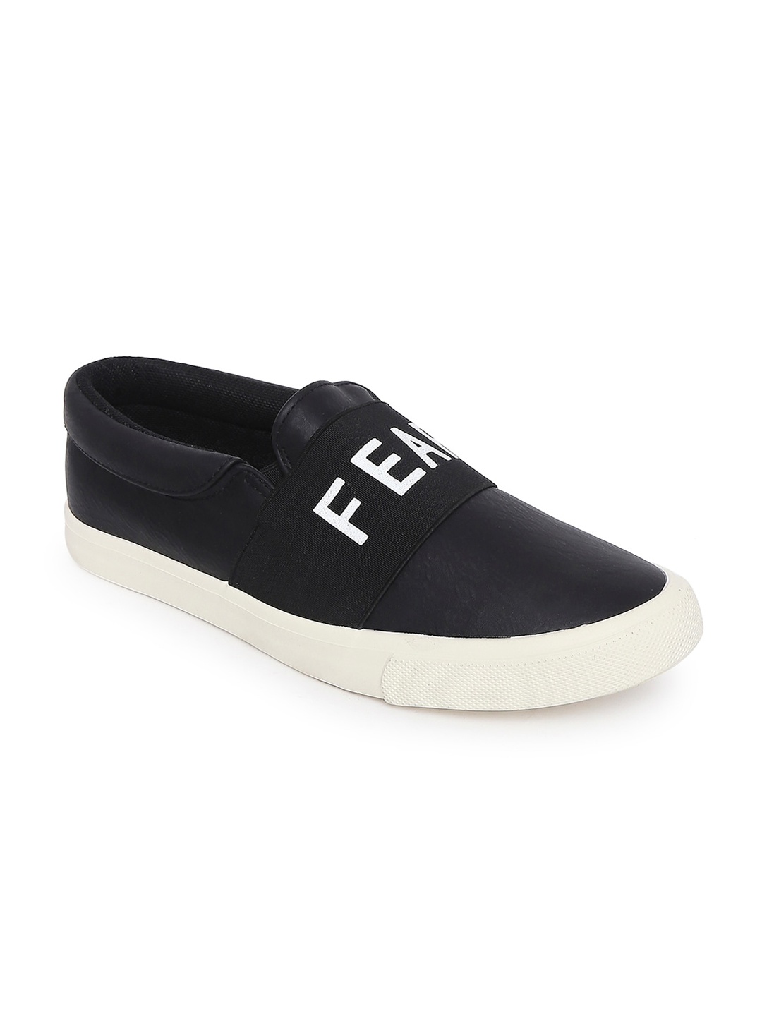 

Forever Glam by Pantaloons Women Black Printed Leather Slip-On Sneakers