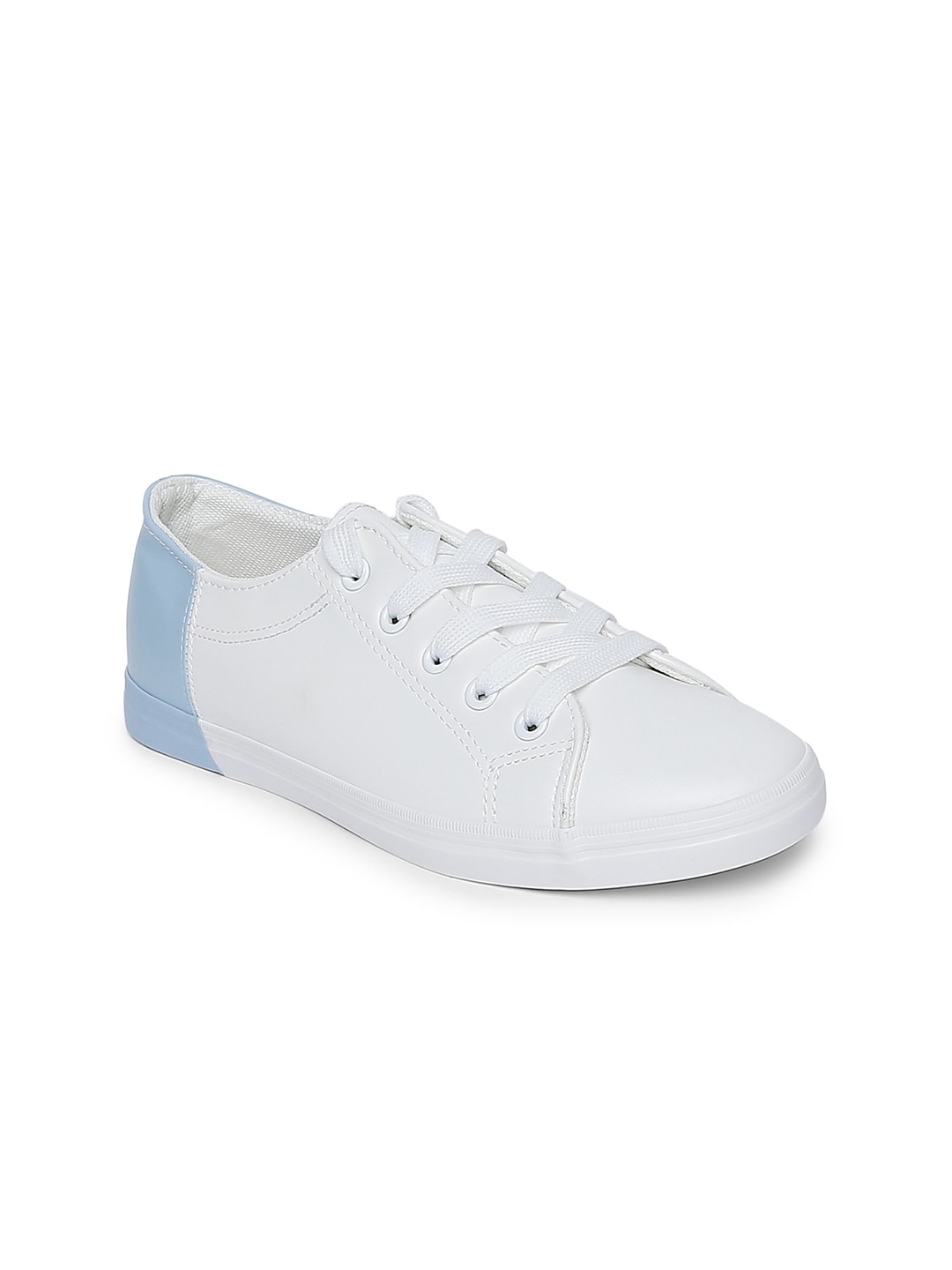 

Forever Glam by Pantaloons Women Blue & White Colourblocked Leather Sneakers