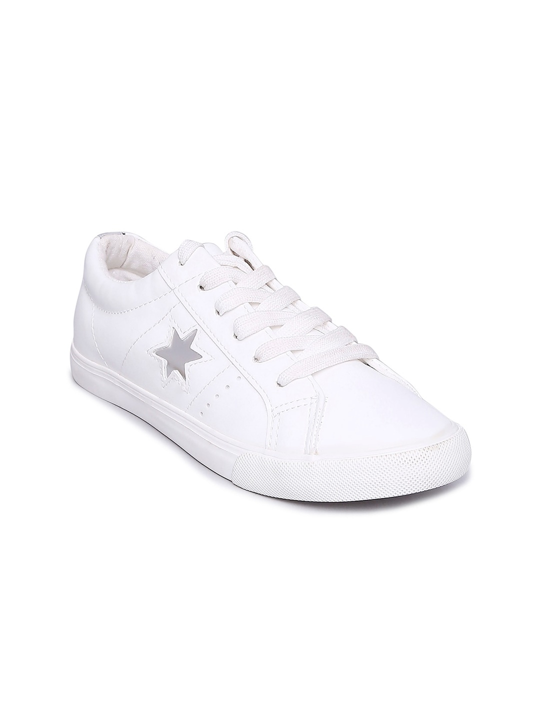 

Forever Glam by Pantaloons Women White Printed Leather Sneakers