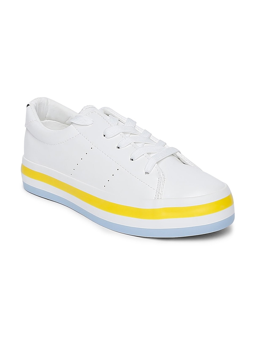 

Forever Glam by Pantaloons Women Yellow Leather Sneakers