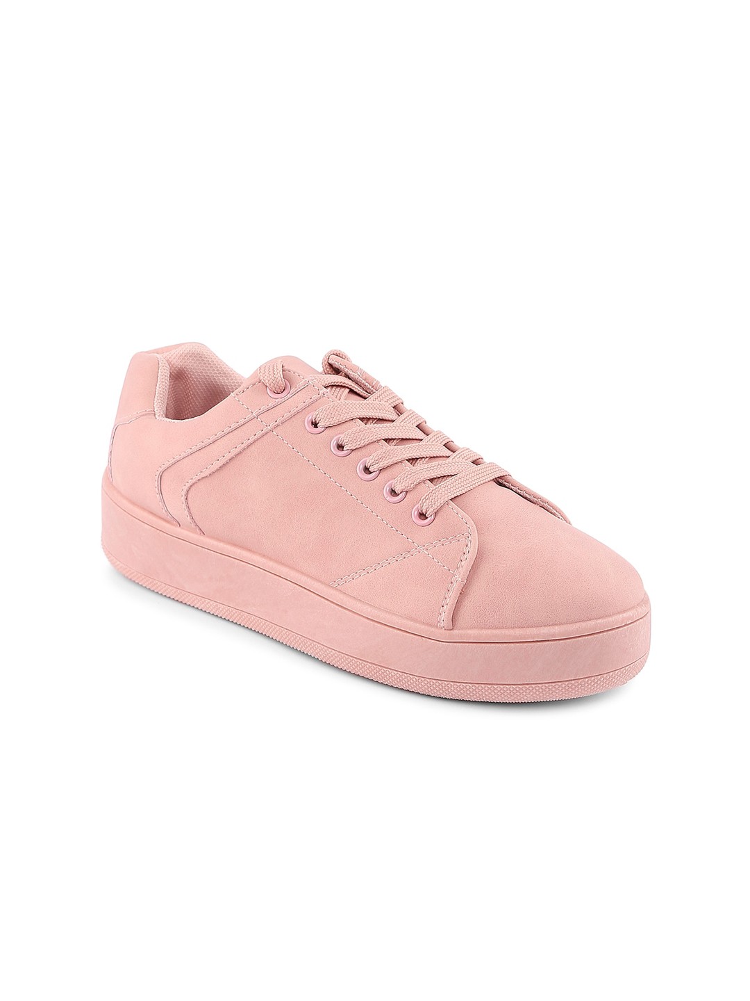 

Forever Glam by Pantaloons Women Pink Leather Sneakers