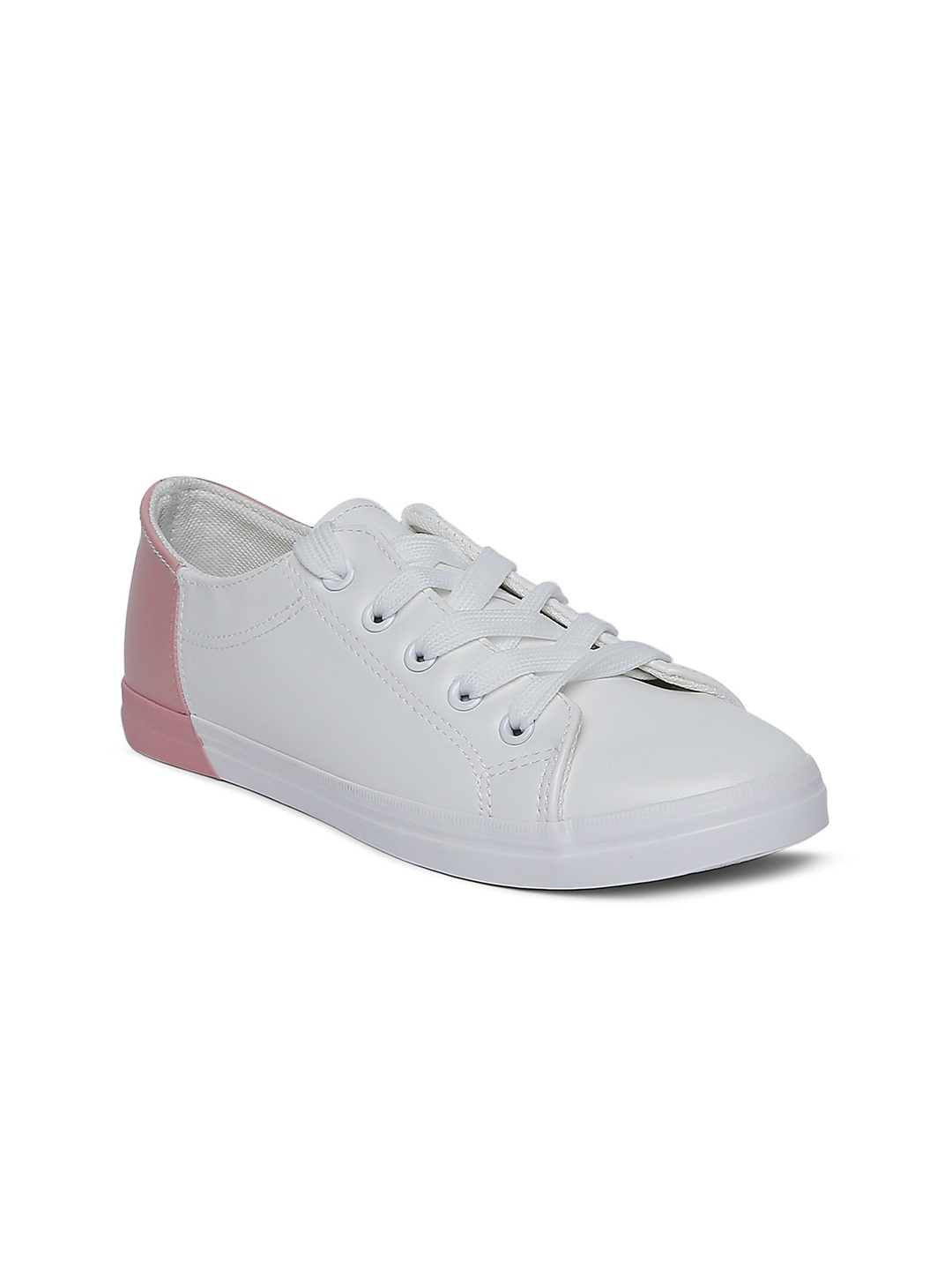 

Forever Glam by Pantaloons Women White & Peach Colourblocked Sneakers