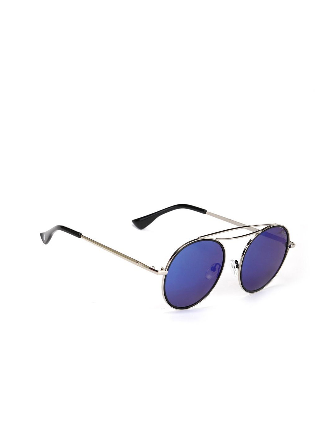 

ENRICO Unisex Blue Lens & Silver-Toned Round Sunglasses - EN E 3028 C1-Blue