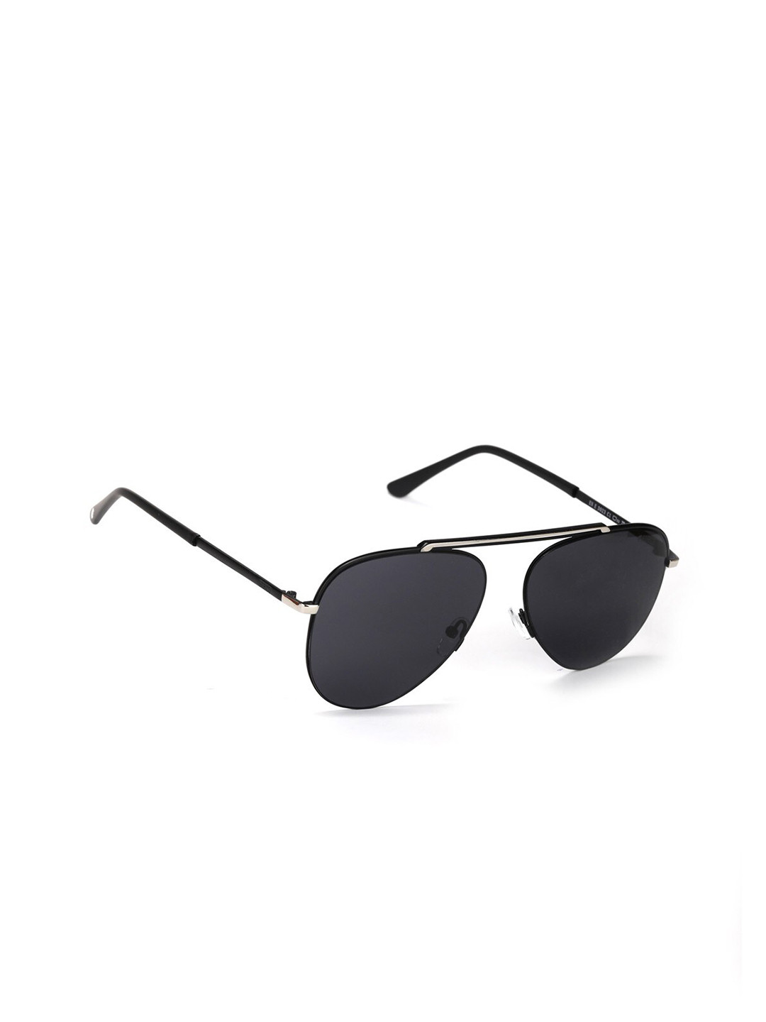 

ENRICO Unisex Black Lens & Black Aviator Sunglasses - EN E 3023 C1-Black