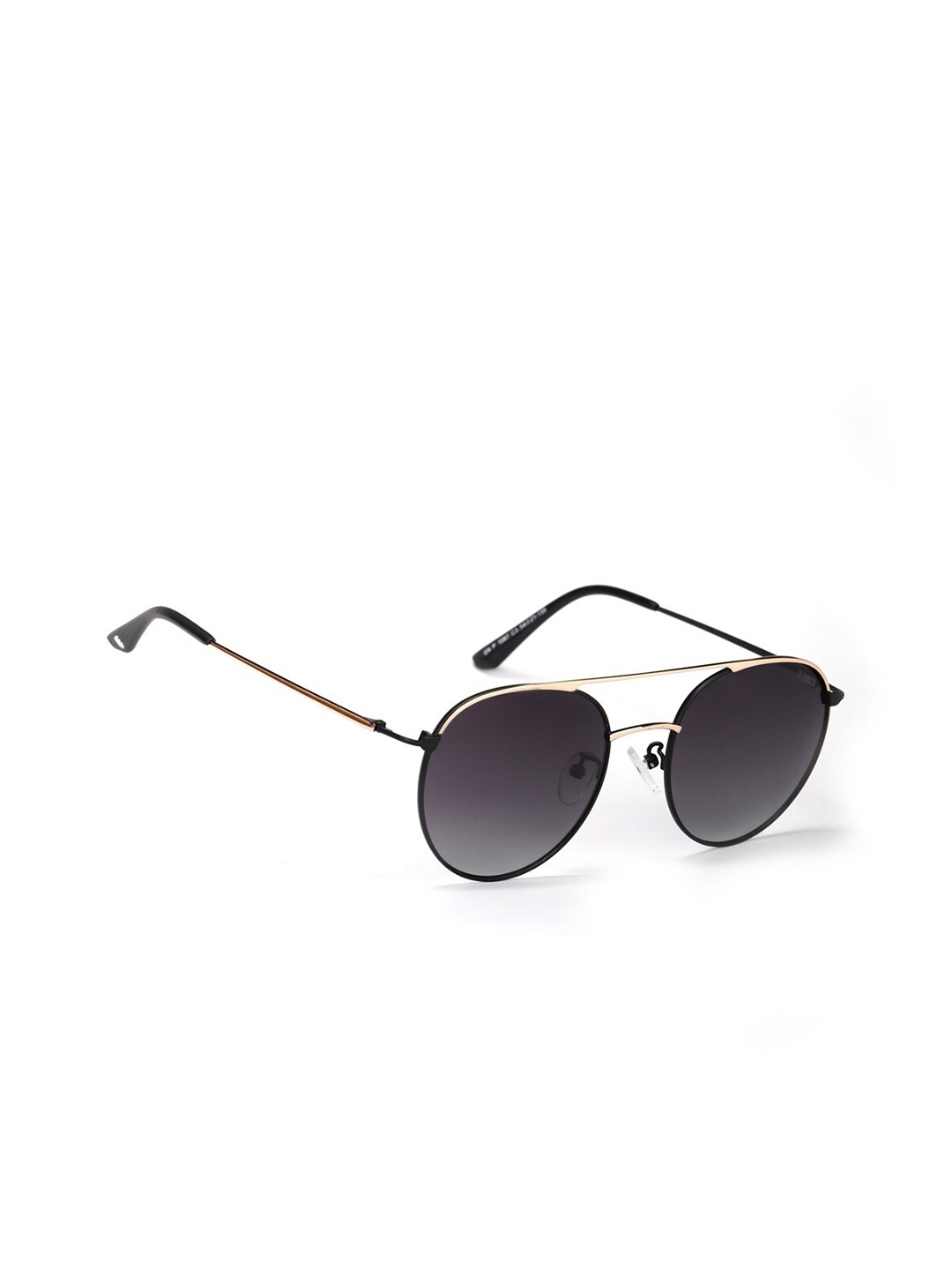 

ENRICO Men Black Lens & Gold-Toned Round Sunglasses - EN P 1097 C3-Black