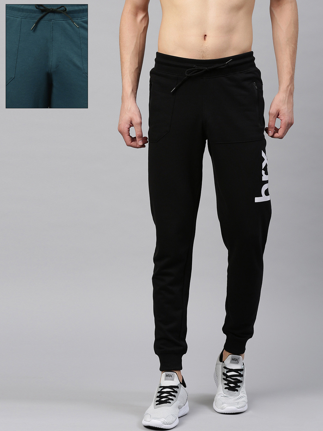 

HRX by Hrithik Roshan Men Pack of Active Joggers & Bio-Wash Lifestyle Joggers, Teal