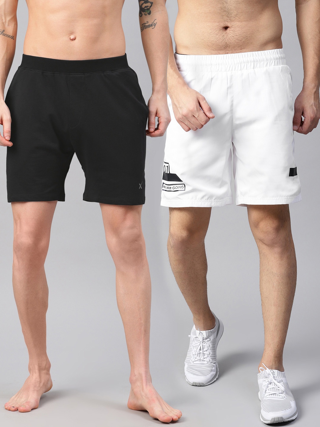 

HRX by Hrithik Roshan Men Pack of Regular Fit Yoga Shorts & Sports Shorts, Black