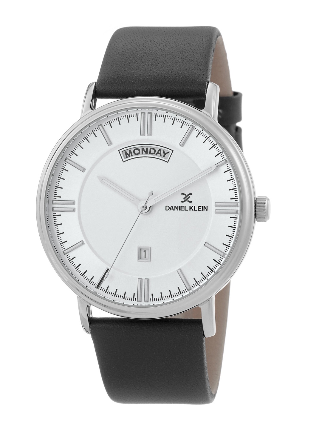 

Daniel Klein Men Silver-Toned Dial & Black Leather Straps Analogue Watch DK 1 12258-1