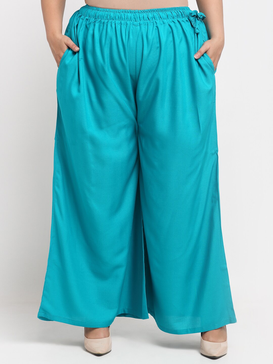 

TAG 7 PLUS Women Blue Solid Flared Palazzo