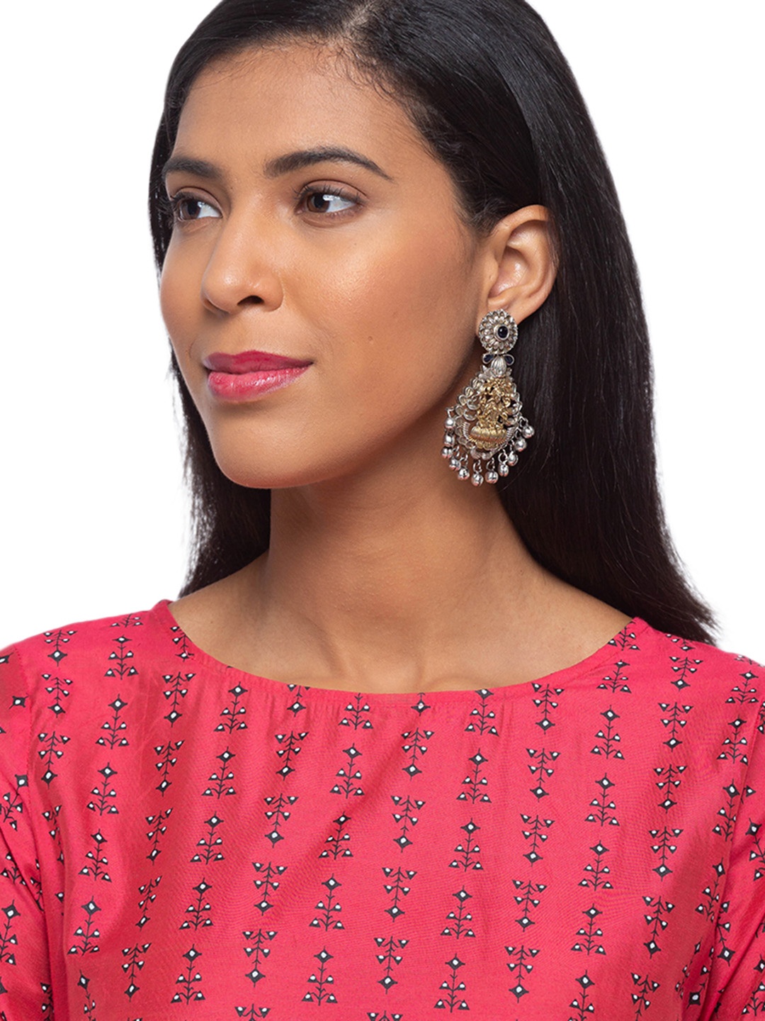 

Digital Dress Room Set of 2 Gold-Toned & Silver-Toned Contemporary Drop Earrings