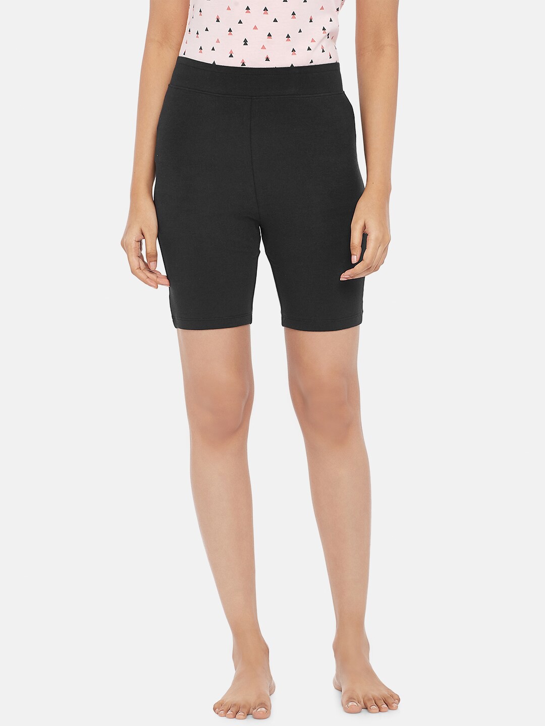 

Dreamz by Pantaloons Women Black Pure Cotton Solid Lounge Shorts