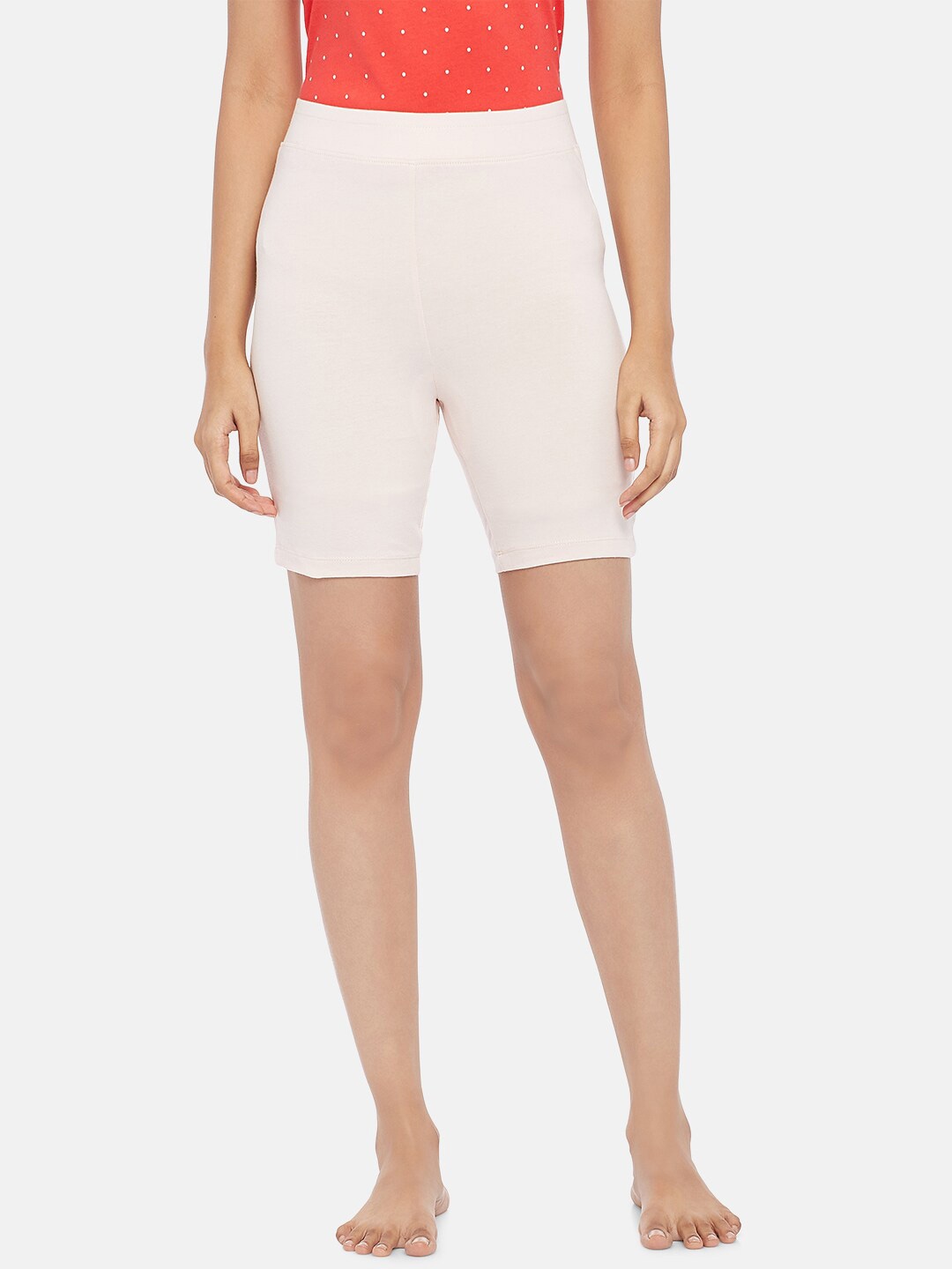 

Dreamz by Pantaloons Women Nude-Coloured & Pink Cotton Lounge Shorts