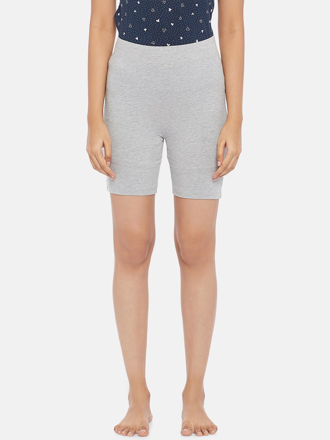 

Dreamz by Pantaloons Women Grey Melange Lounge Shorts