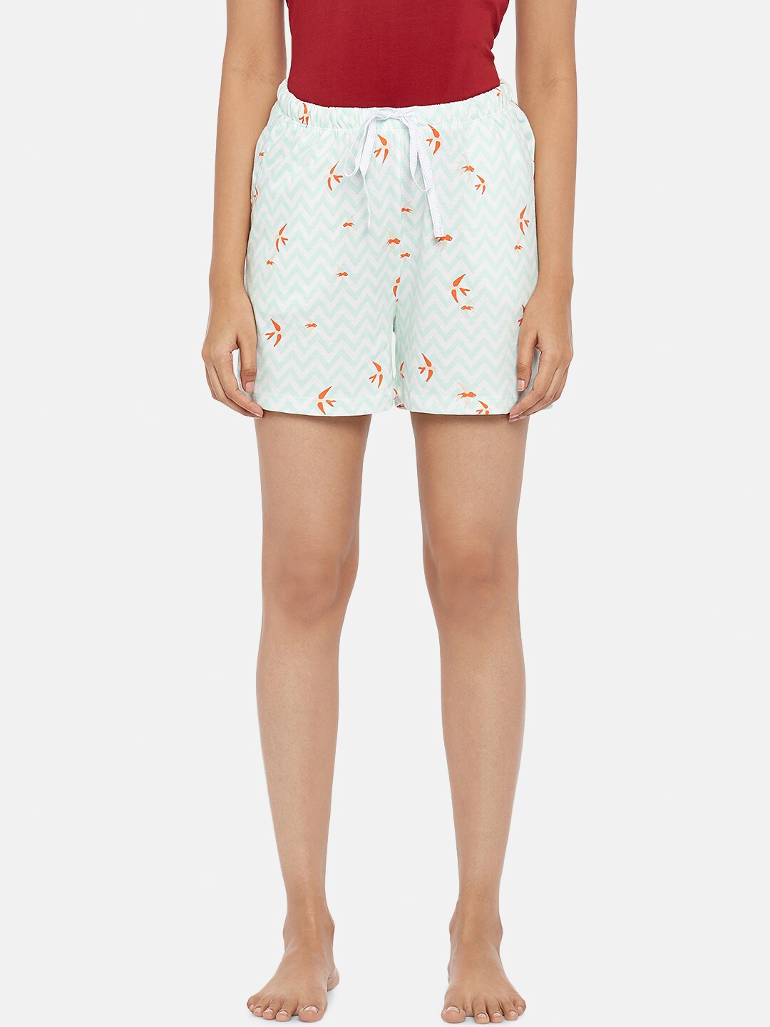 

Dreamz by Pantaloons Women Blue & White Printed Lounge Shorts