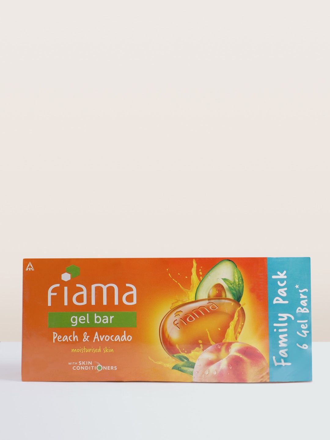 

Fiama Set of 6 Peach & Avocado Gel Bathing Bar with Skin Conditioners 125 g each, Orange