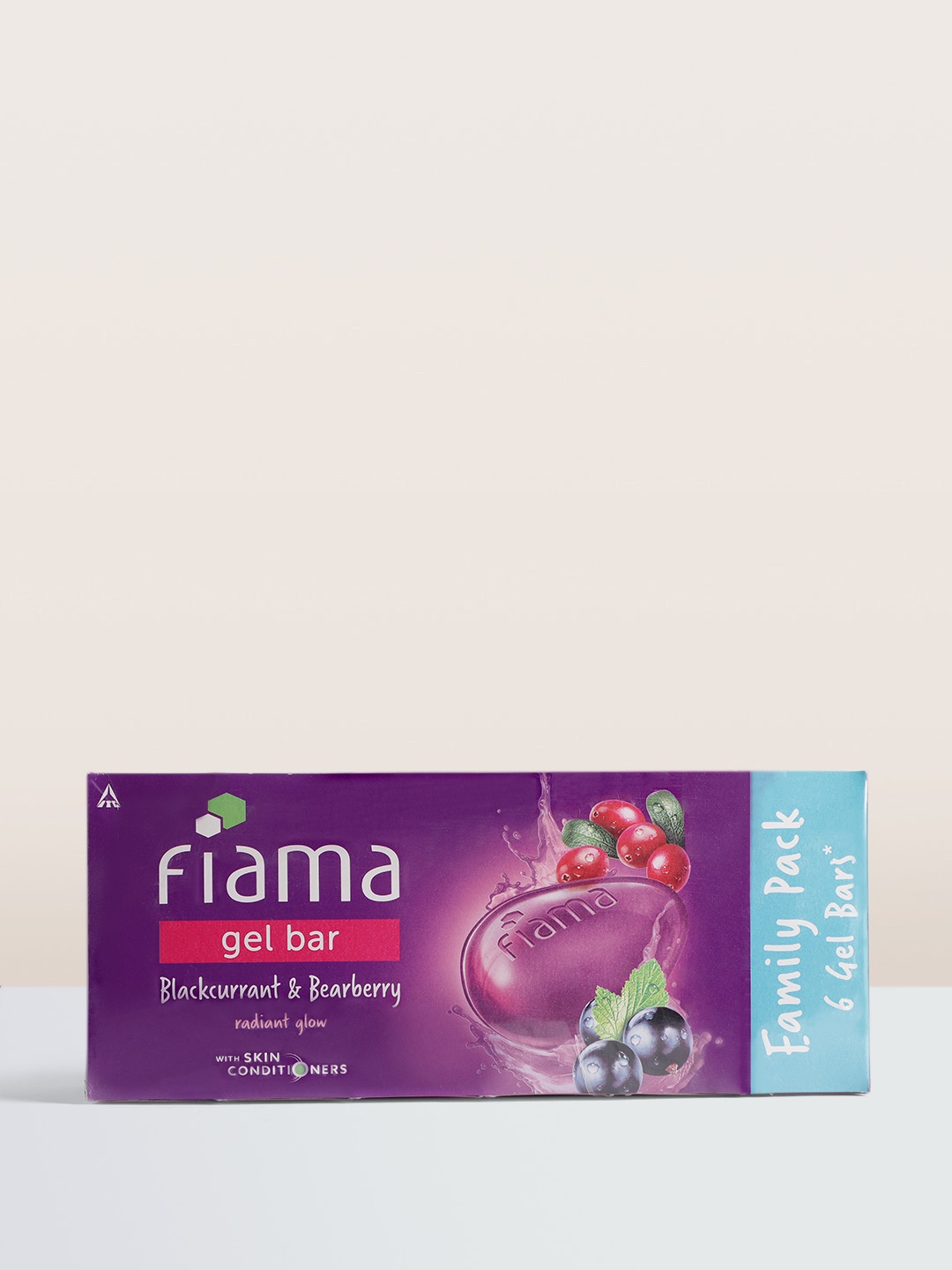 

Fiama Set of 6 Blackcurrant & Bearberry Gel Bar with Skin Conditioners 125 g each, Purple