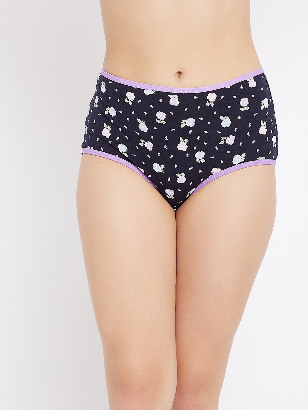 

Clovia Women Black & White Floral Printed Hipster Briefs