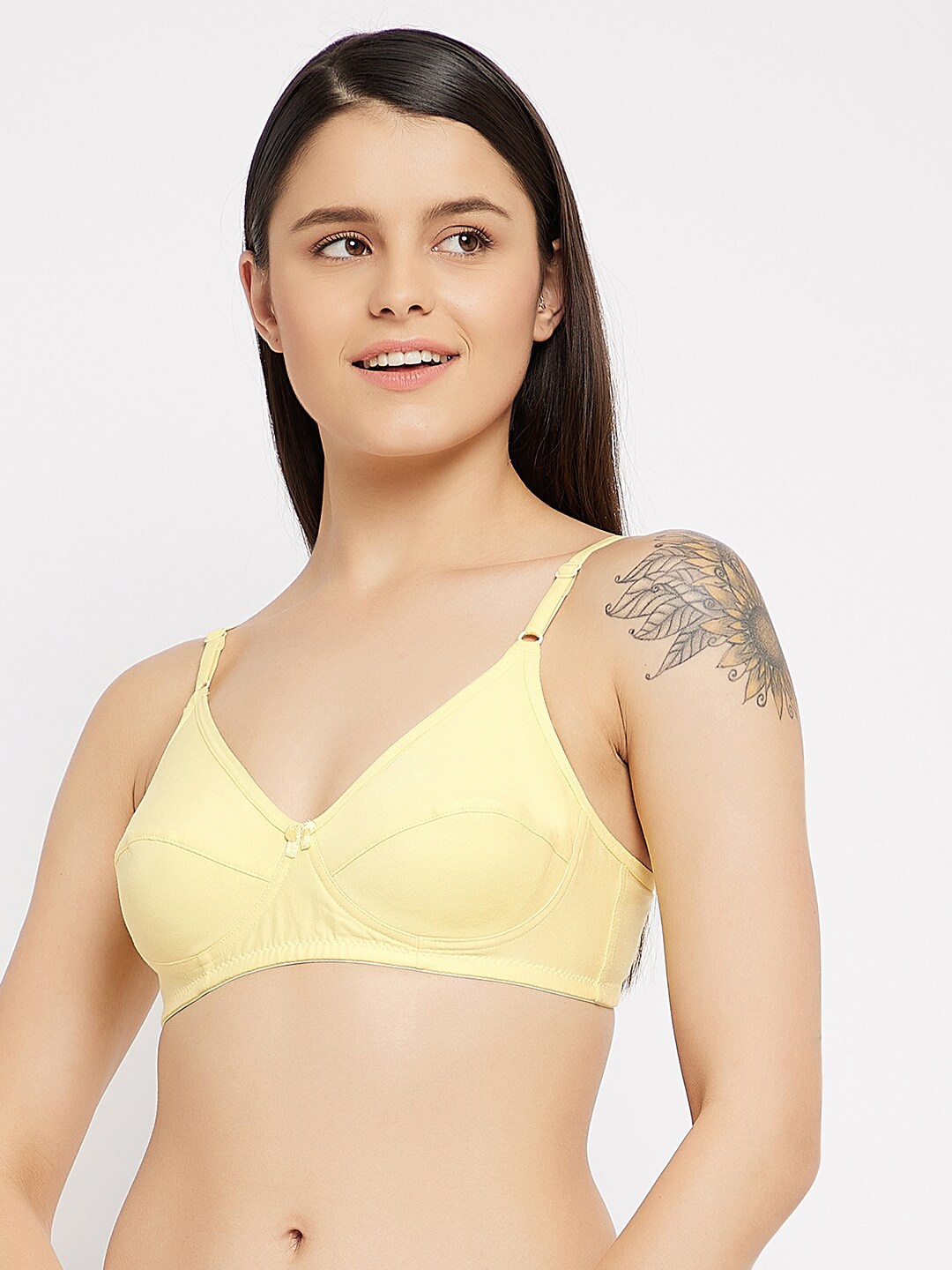 

Clovia Women Yellow Solid Non-Padded Non-Wired Everyday Bra