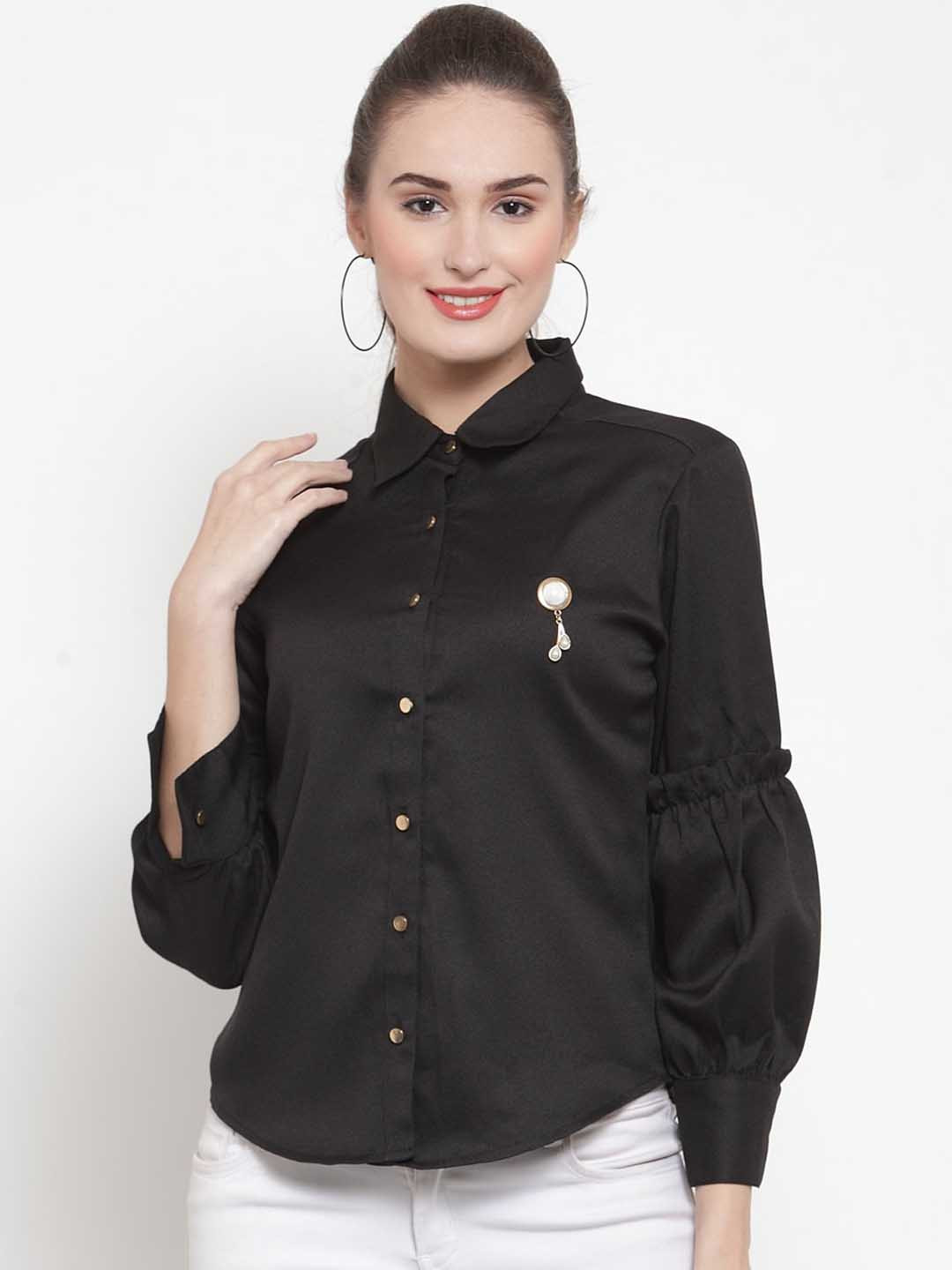 

armure Women Black Opaque Casual Shirt
