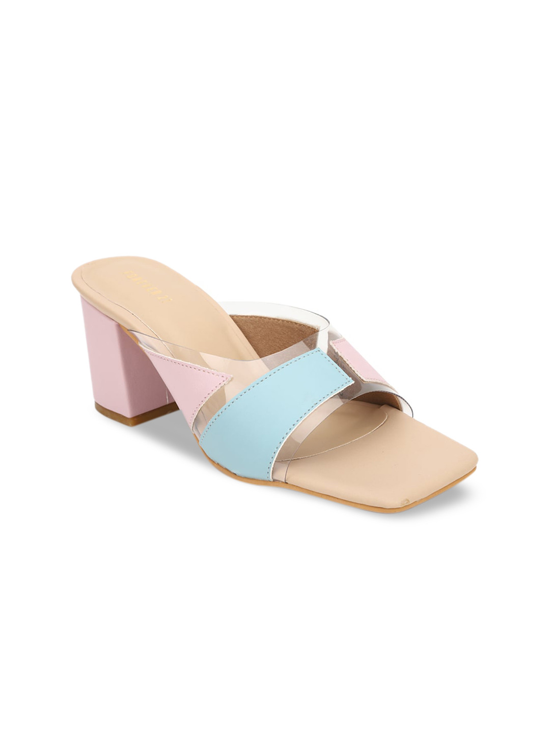 

FOREVER 21 Women Pink Colourblocked Open Toe Flats
