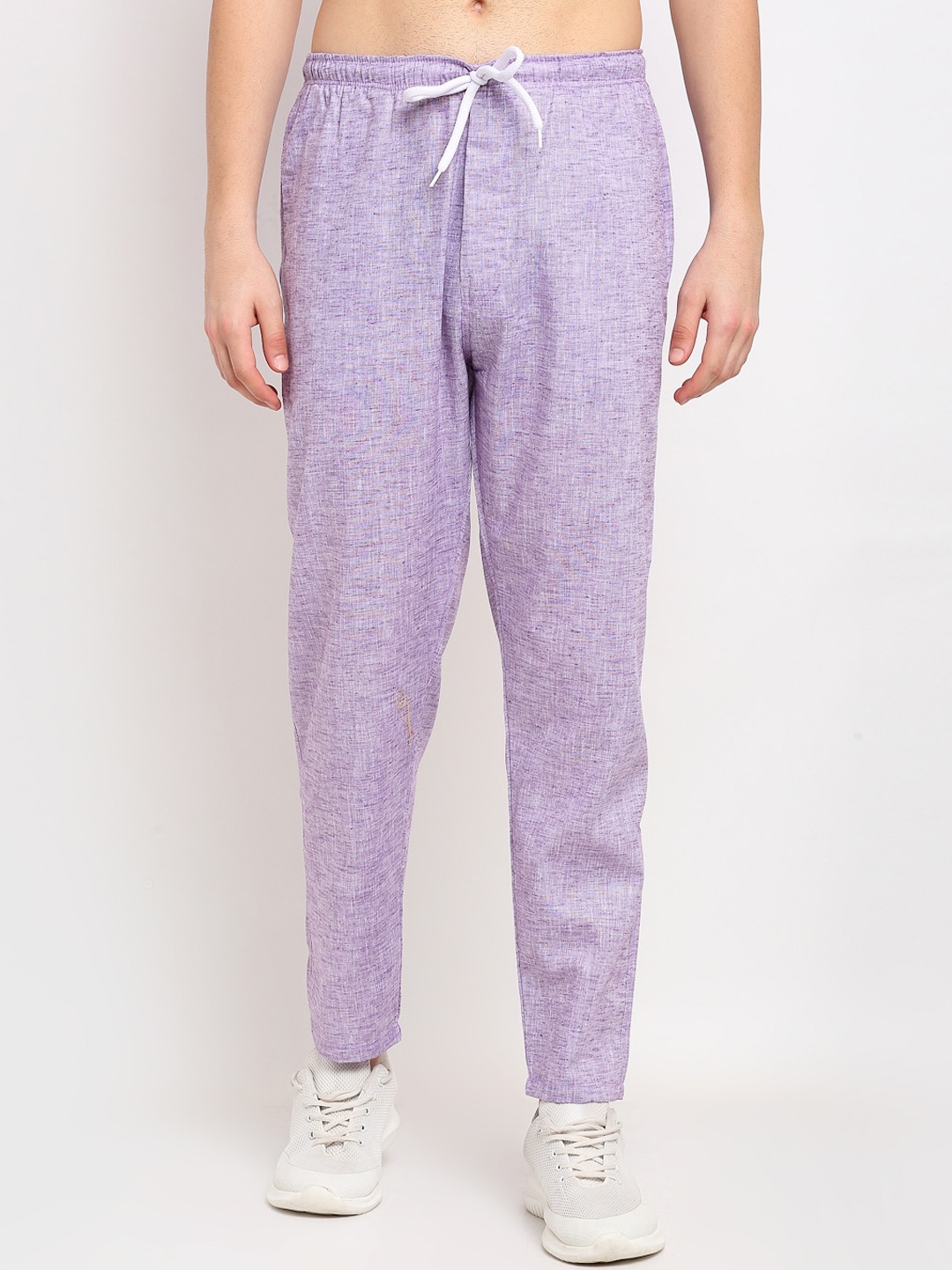 

JAINISH Men Purple Solid Slim-Fit Cotton Track Pant