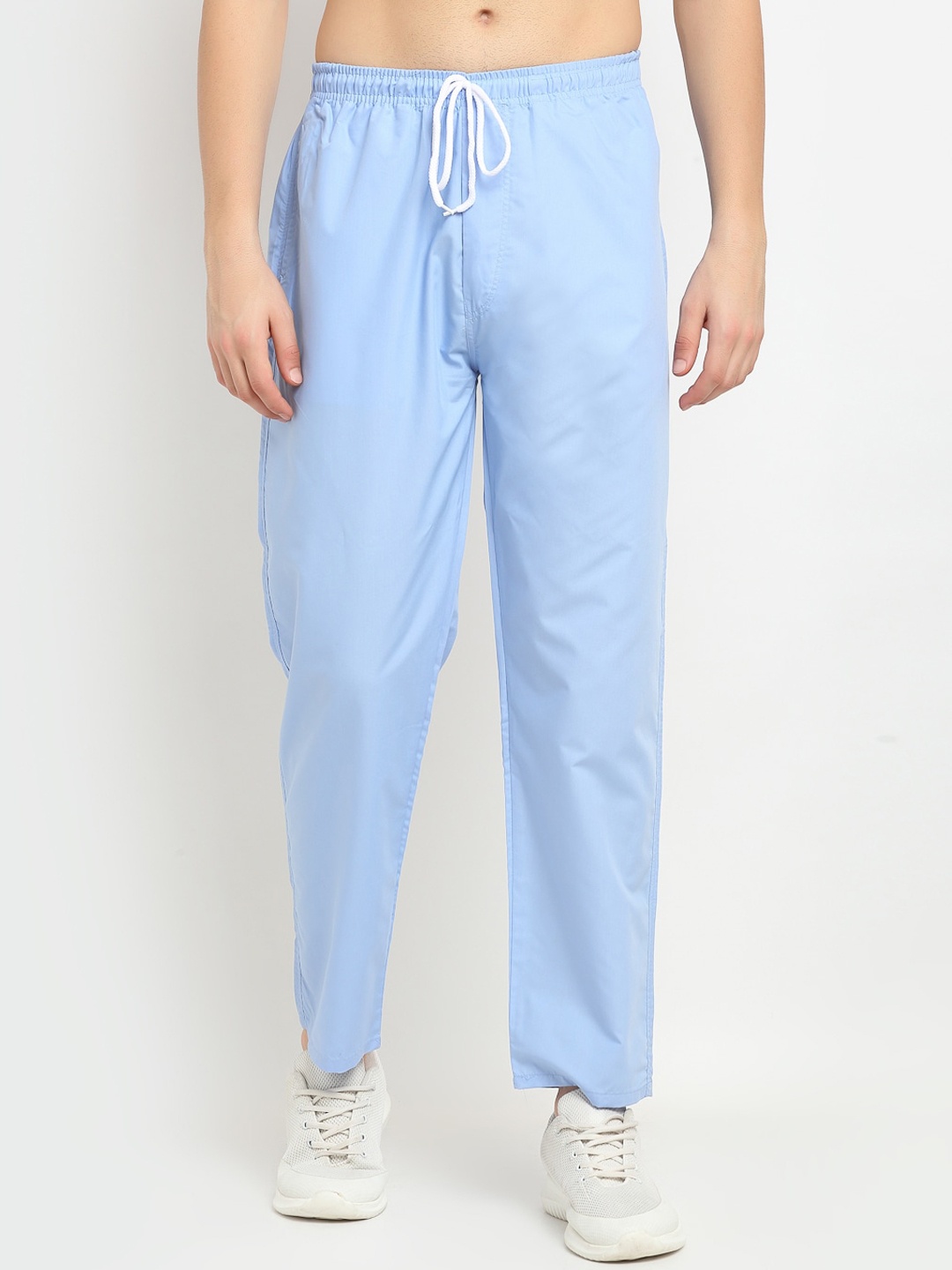 

Jainish Men Solid Cotton Track Pants, Blue