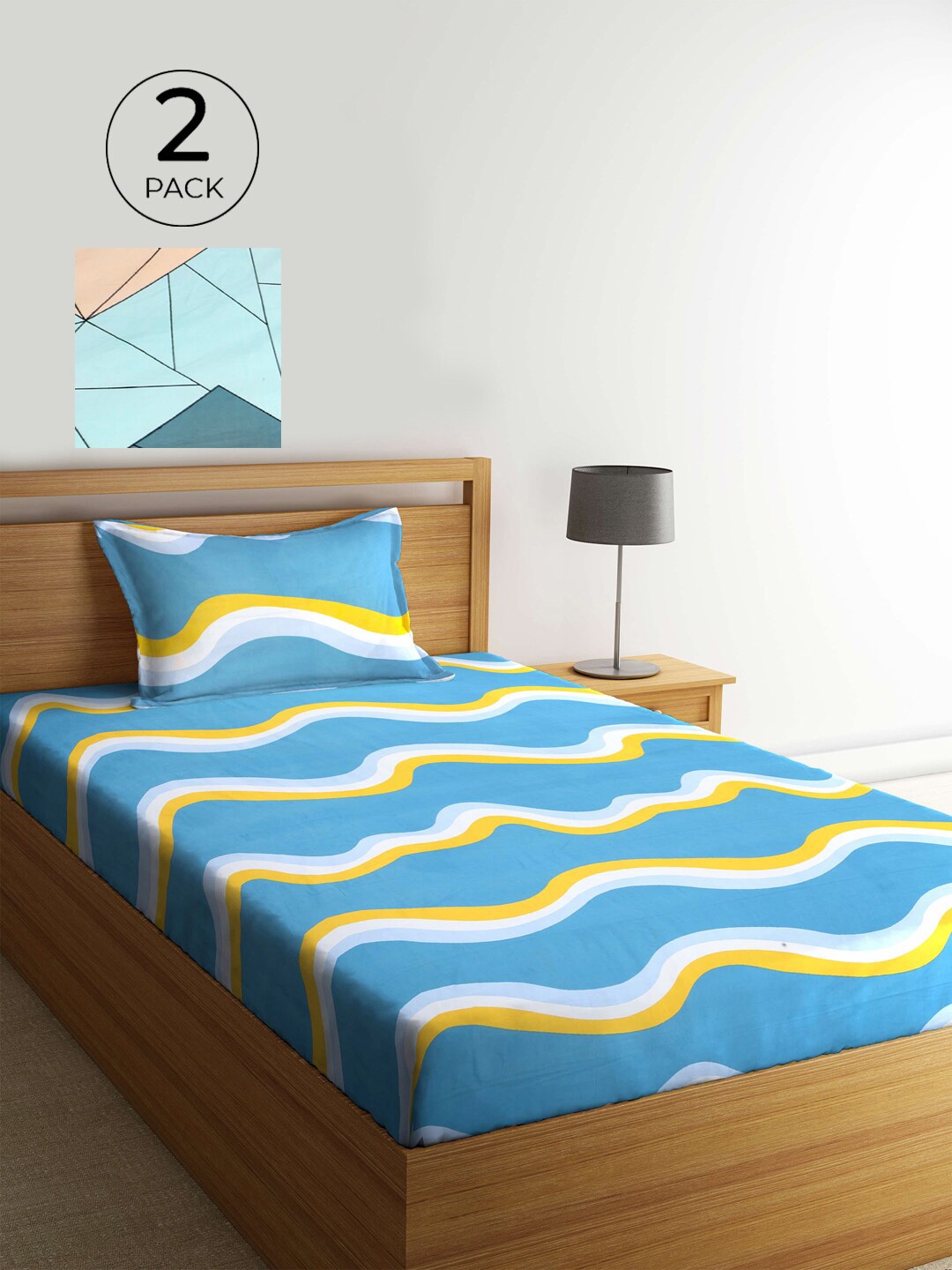 

KLOTTHE Floral 300 TC 2 Single Bedsheet with 2 Pillow Covers, Multi