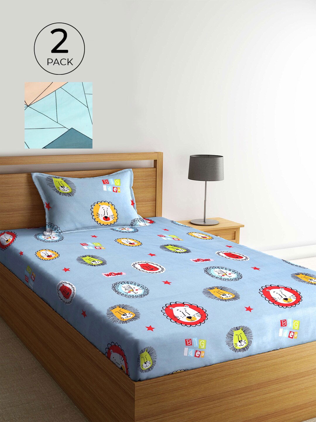 

KLOTTHE Multicoloured Floral 210 TC 2 Single Bedsheet with 2 Pillow Covers, Multi