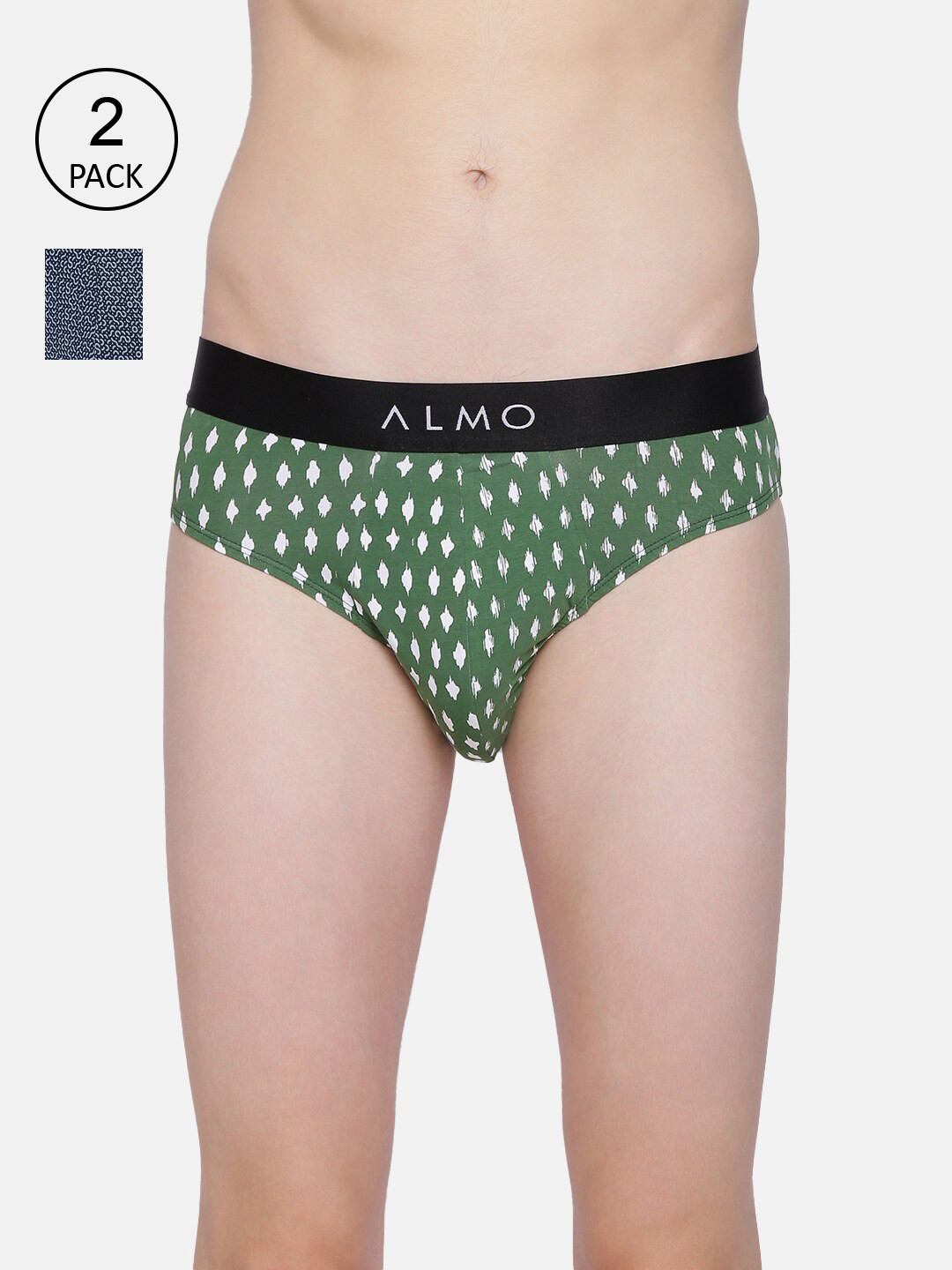 

Almo Wear Men Pack Of 3 Organic Cotton Basic Briefs, Green