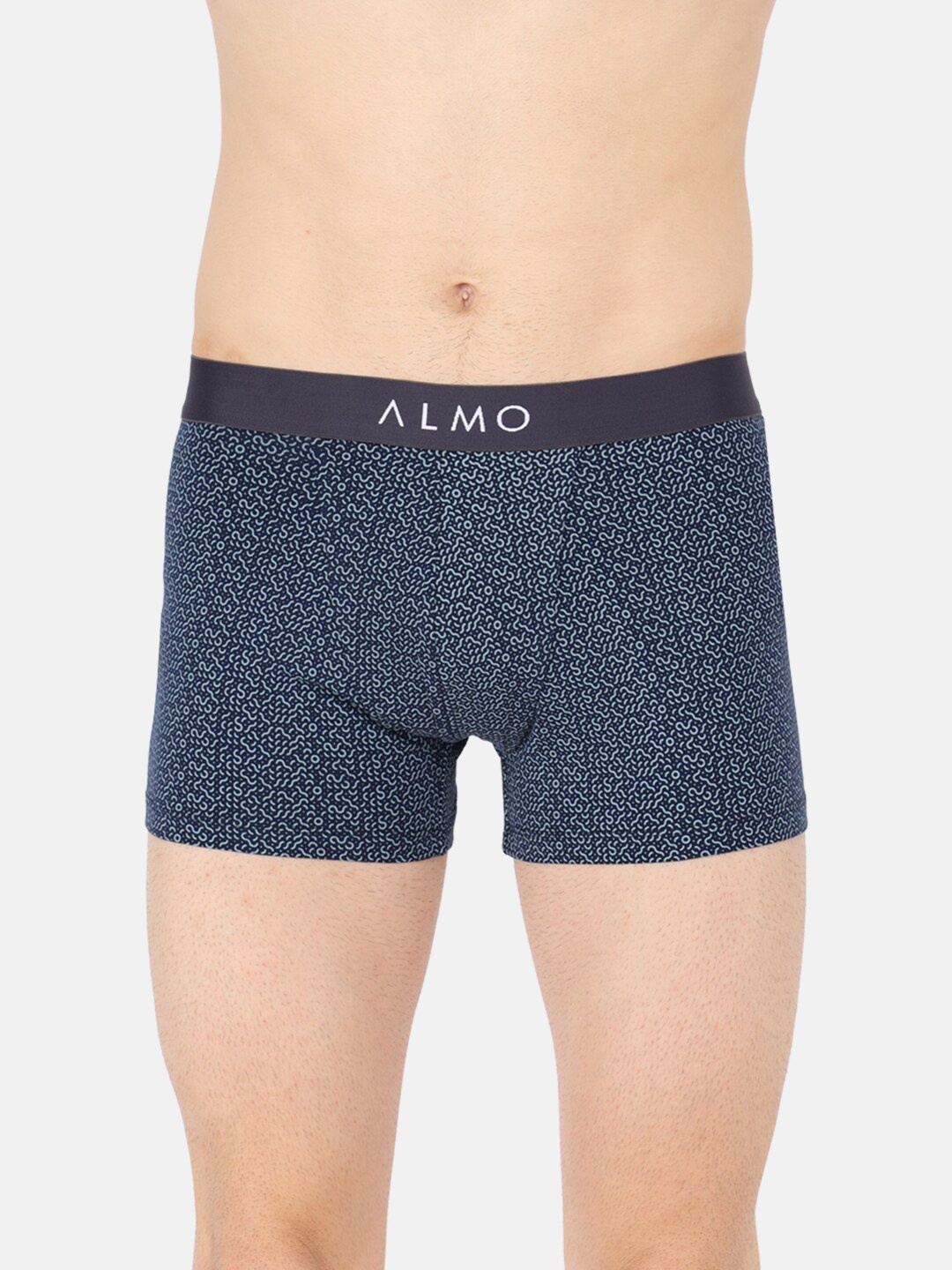 

Almo Wear Men Navy Blue Printed Slim-Fit Organic Cotton Trunks AM-OC-T-P02