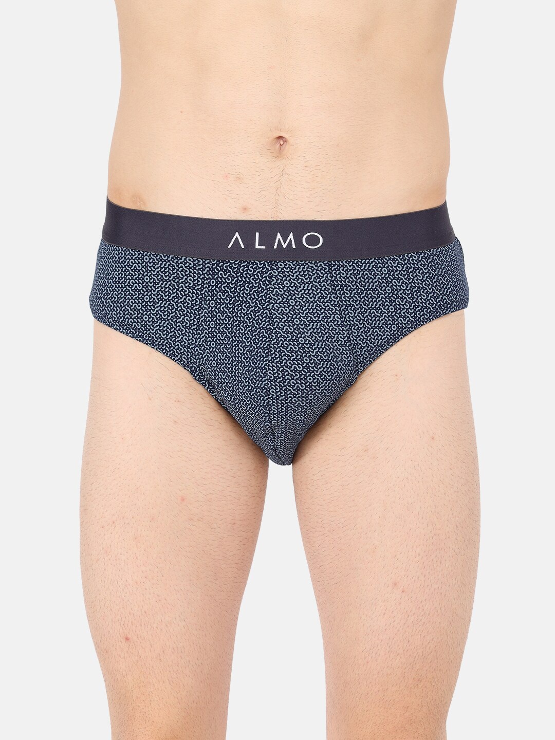 

Almo Wear Men Navy Blue Printed Organic Cotton Basic Brief