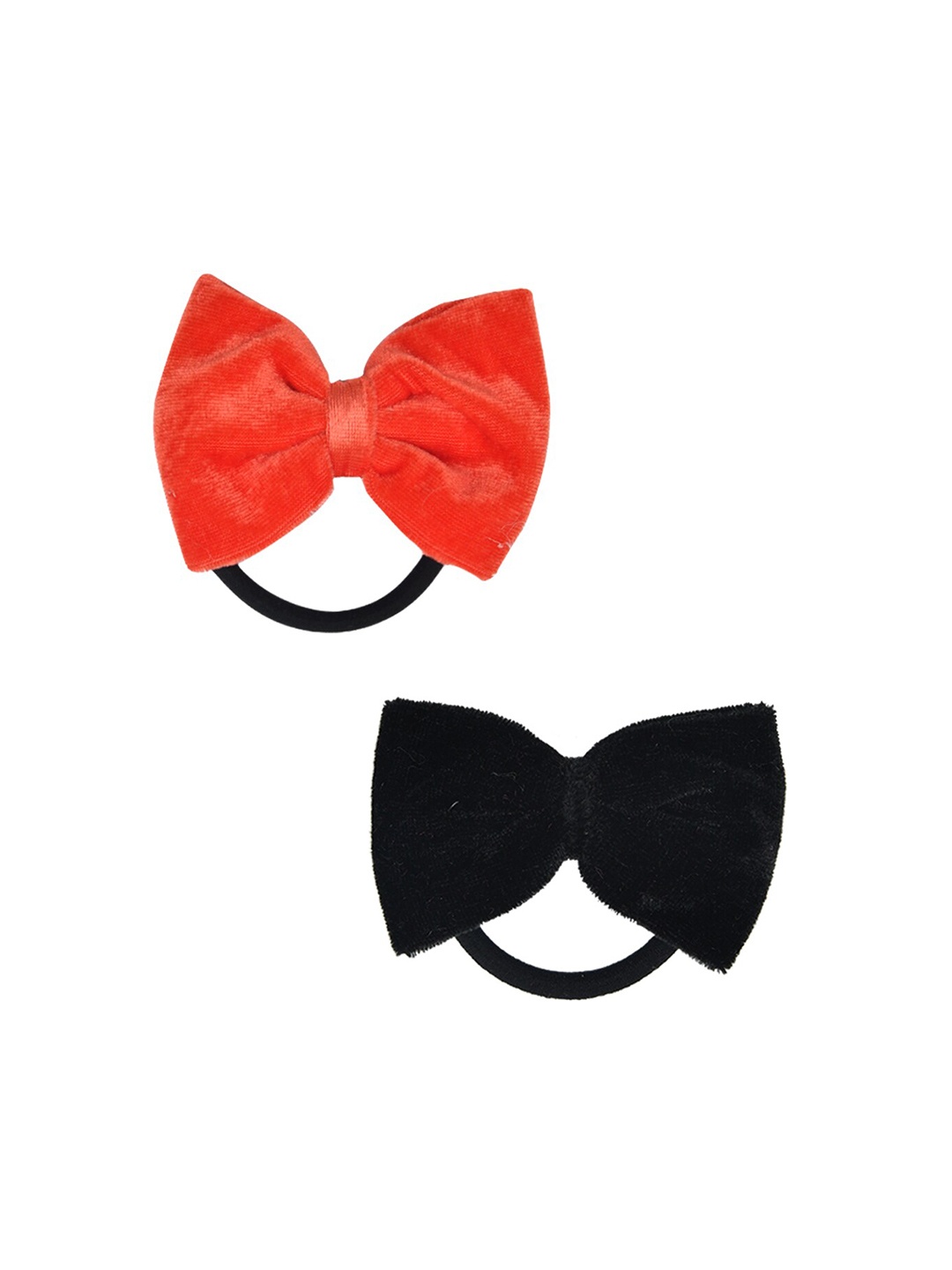 

FUNKRAFTS Girls Set of 2 Multicolor Bow Ponytail Holders, Orange