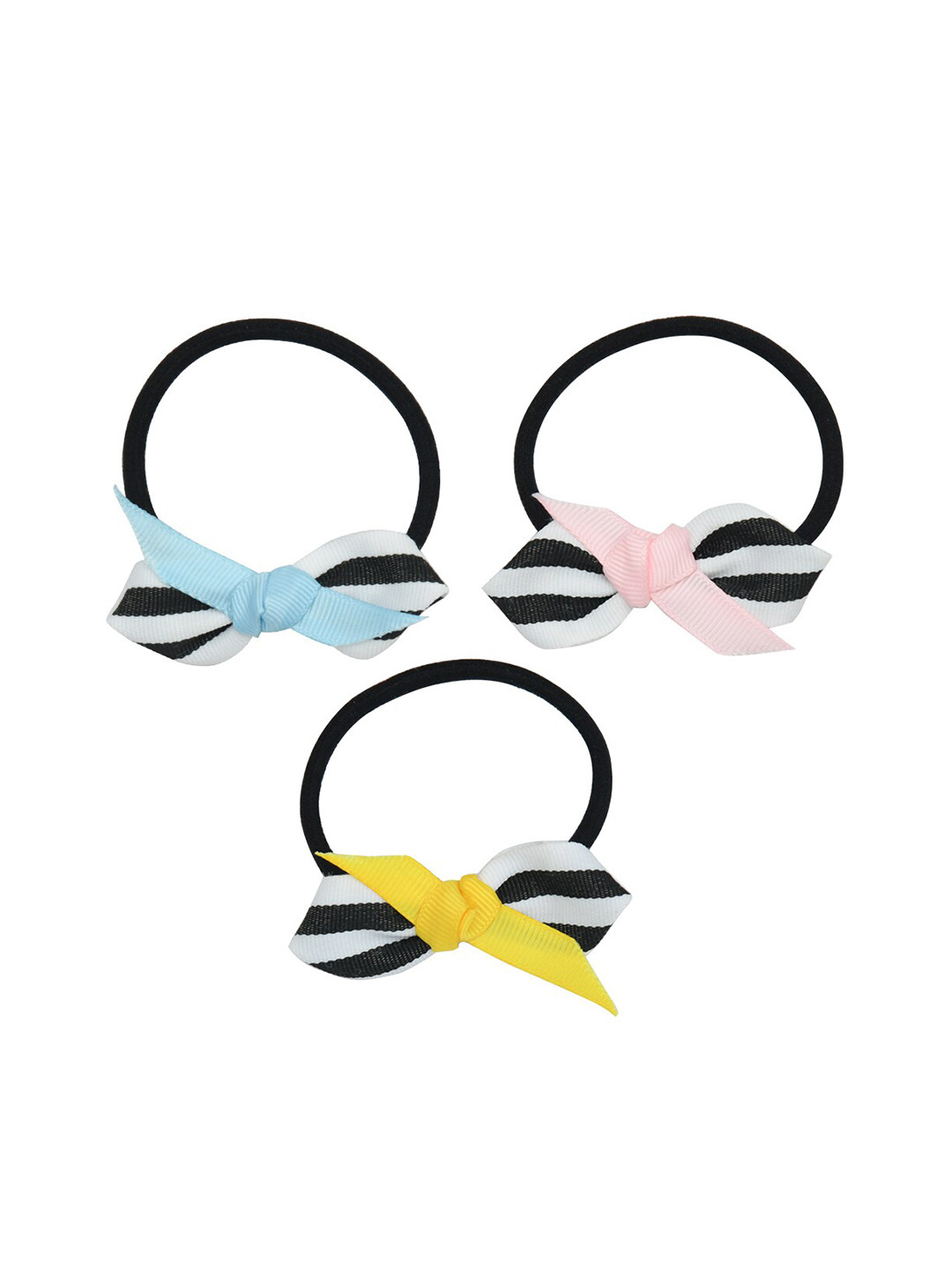 

FUNKRAFTS Girls Set of 3 Black & White Ponytail Holders
