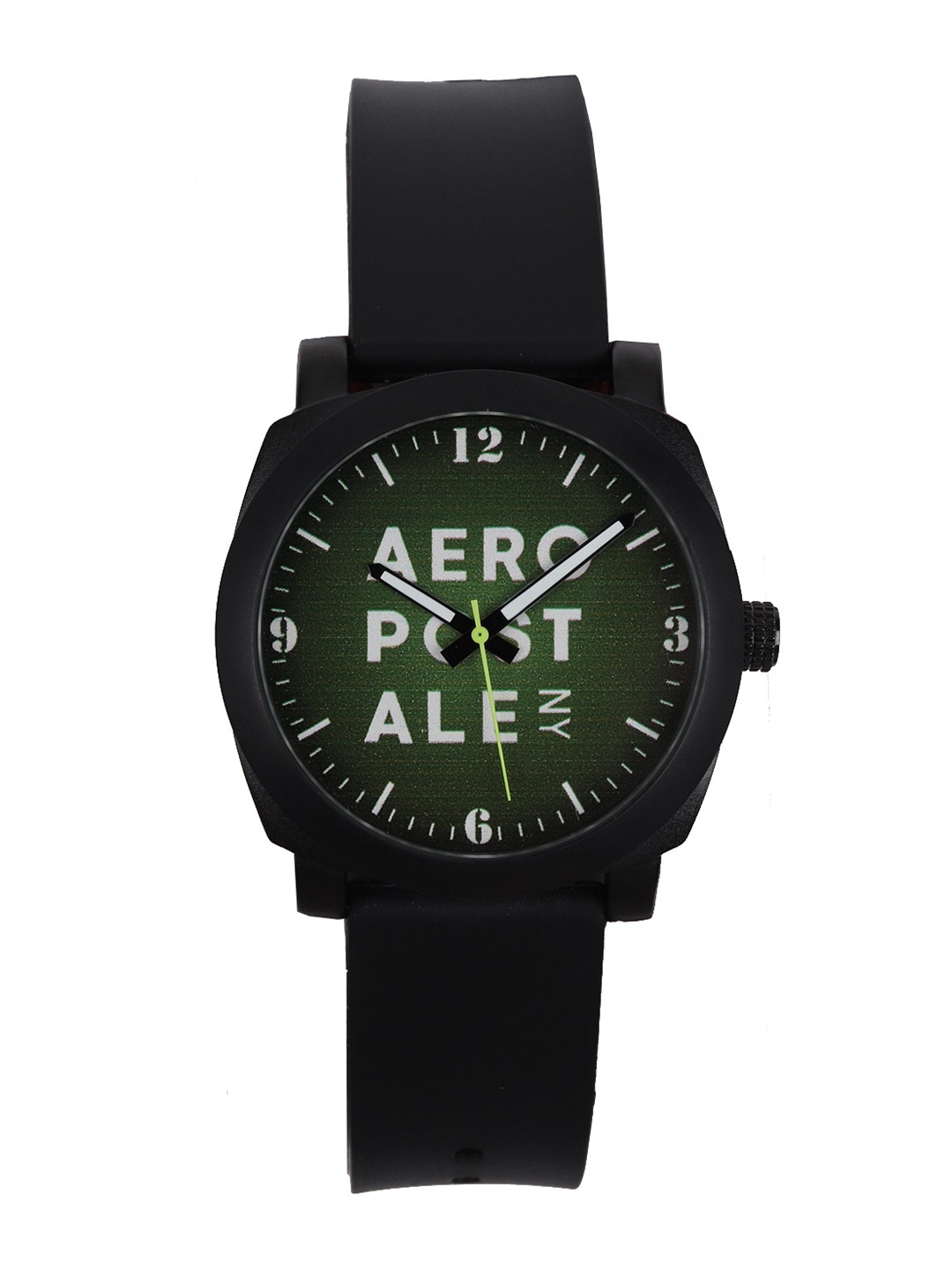 

Aeropostale Unisex Green Brass Dial & Black Straps Analogue Watch AERO_AW_E2