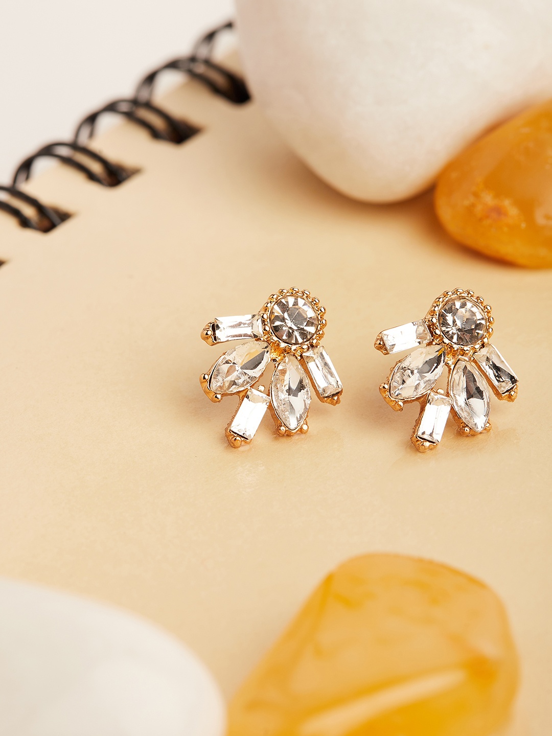 

Lilly & sparkle White & Gold-Plated Contemporary Studs Earrings