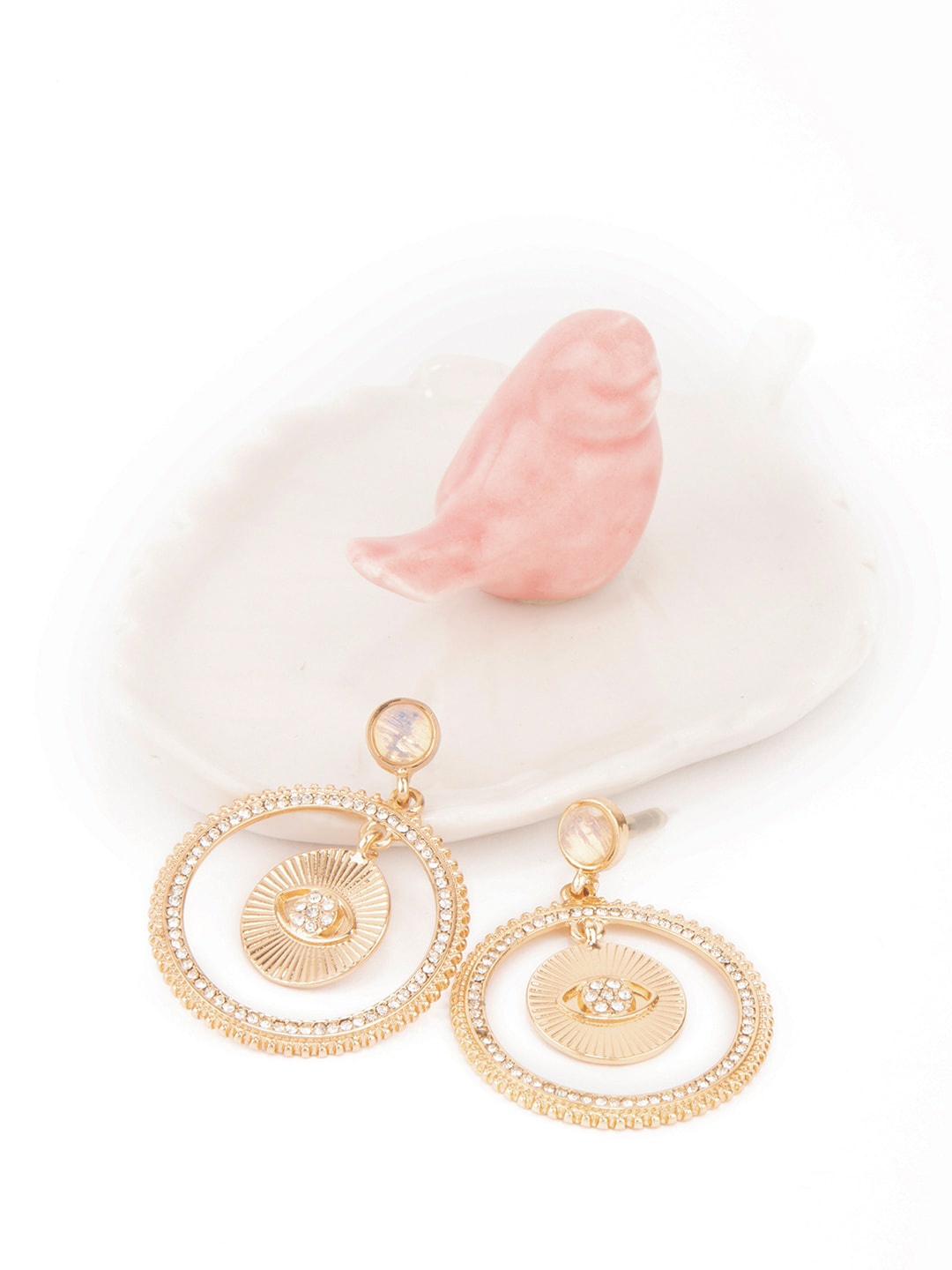 

Lilly & sparkle Gold-Plated & White Geometric Drop Earrings