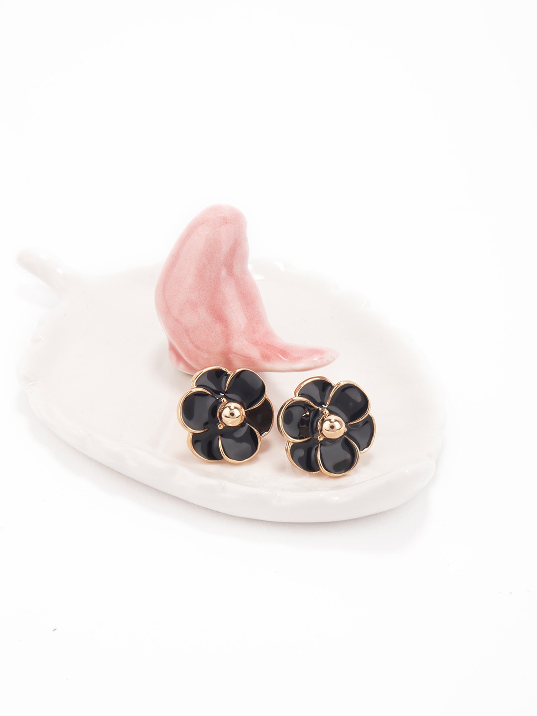 

Lilly & sparkle Black Floral Studs Earrings