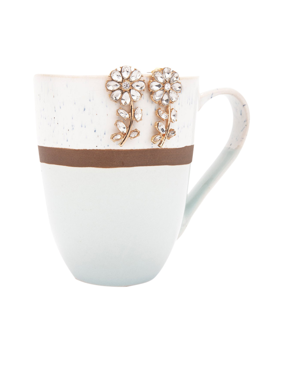 

Lilly & sparkle Gold-Plated & White Floral Drop Earrings