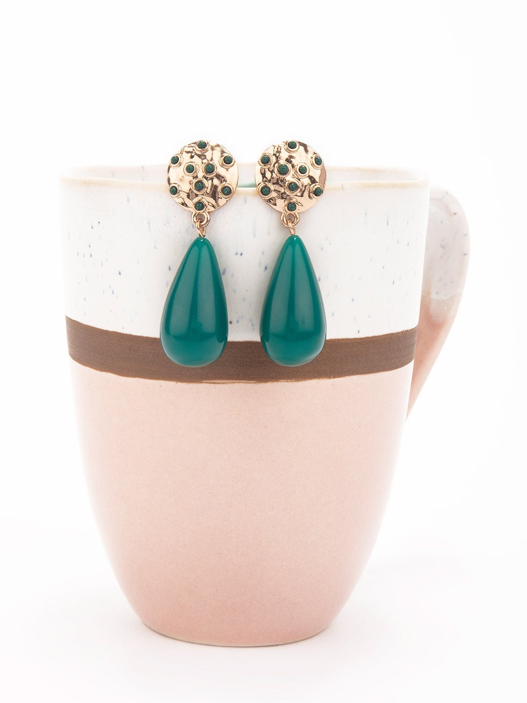 

Lilly & sparkle Gold-Plated & Green Contemporary Drop Earrings