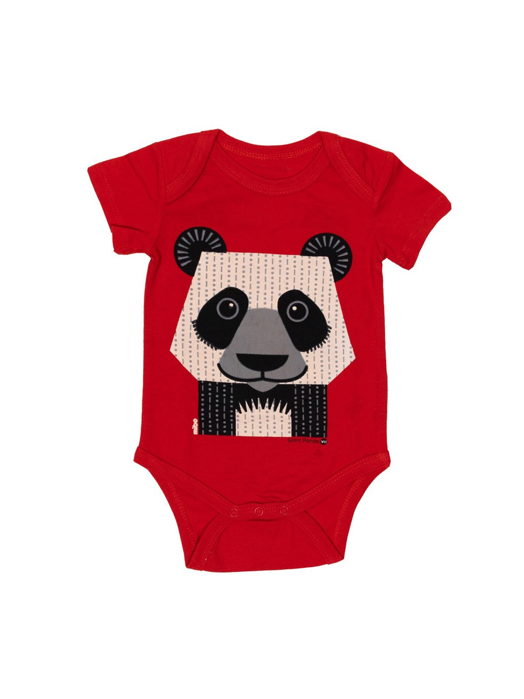 

Nino Bambino Infant Kids Red & Black Printed Pure Organic Cotton Bodysuit