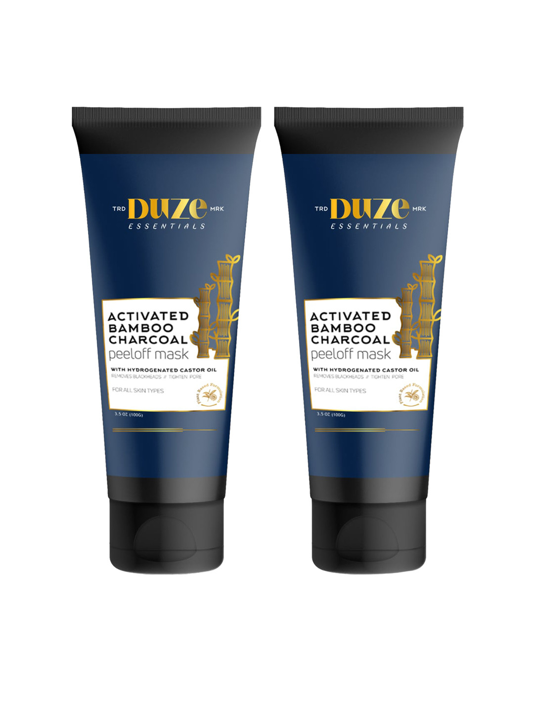 

Duze Set of 2 Activated Bamboo Charcoal Peel Off Masks with Hydrogenated Castor Oil, Blue