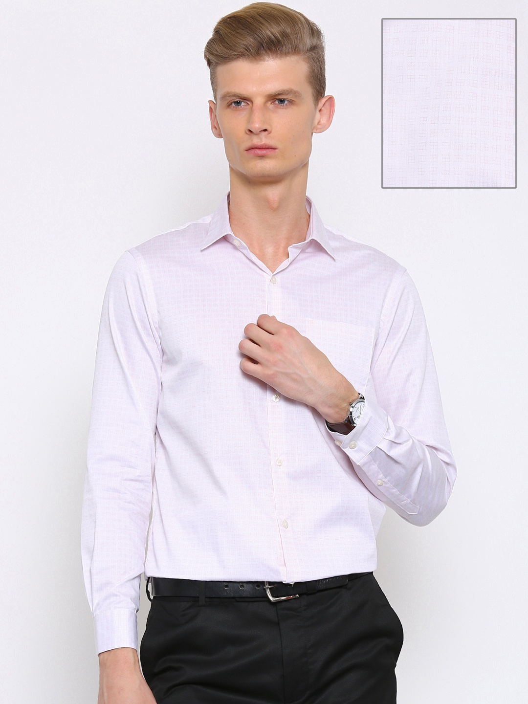 

Arrow Men & Pink White Slim Fit Checked Formal Shirt