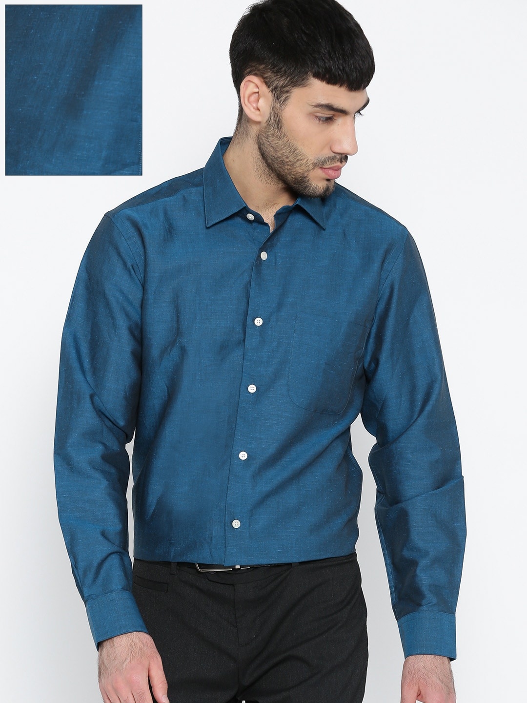 

Arrow Men Blue Regular Fit Solid Formal Sustainable Shirt