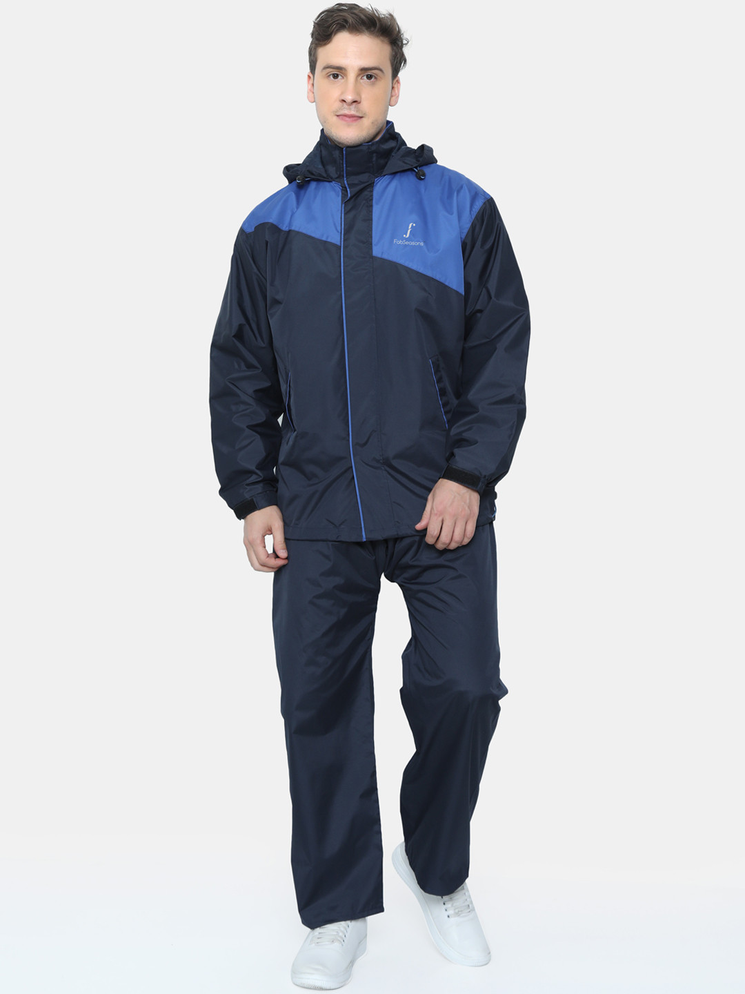

FabSeasons Unisex Navy Blue Solid Waterproof Rain Suit