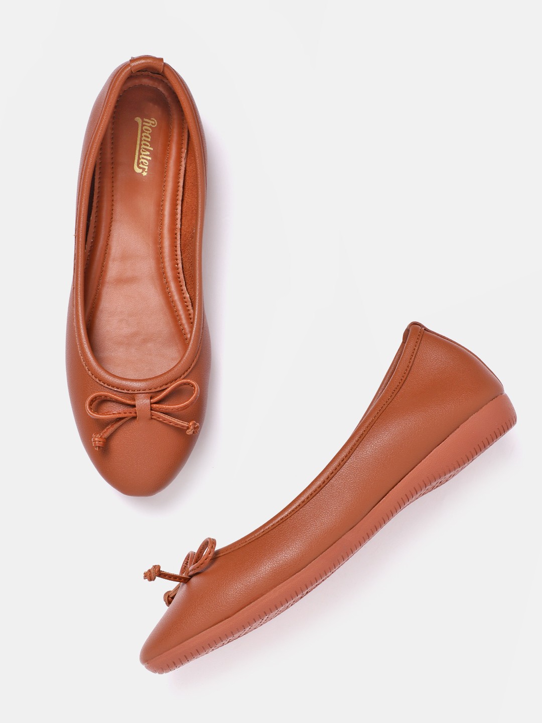 

Roadster Women Tan Brown Solid Ballerinas with Bows Detail