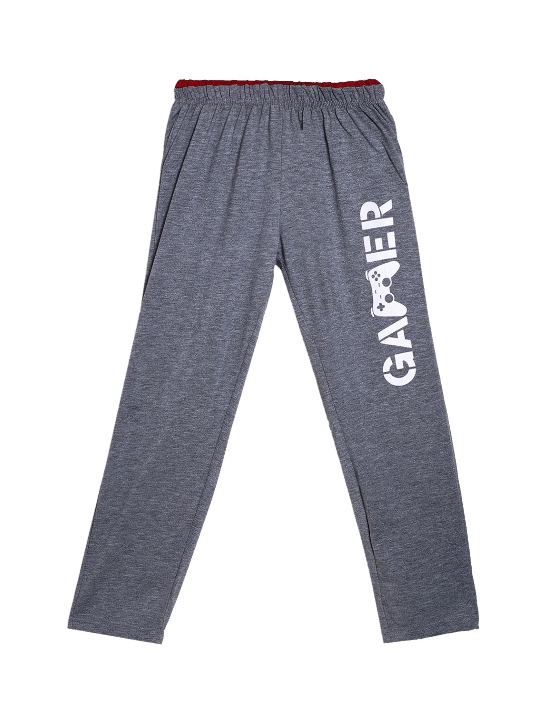 

SWEET ANGEL Boys Charcoal Grey Solid Straight-Fit Pure Cotton Track Pants