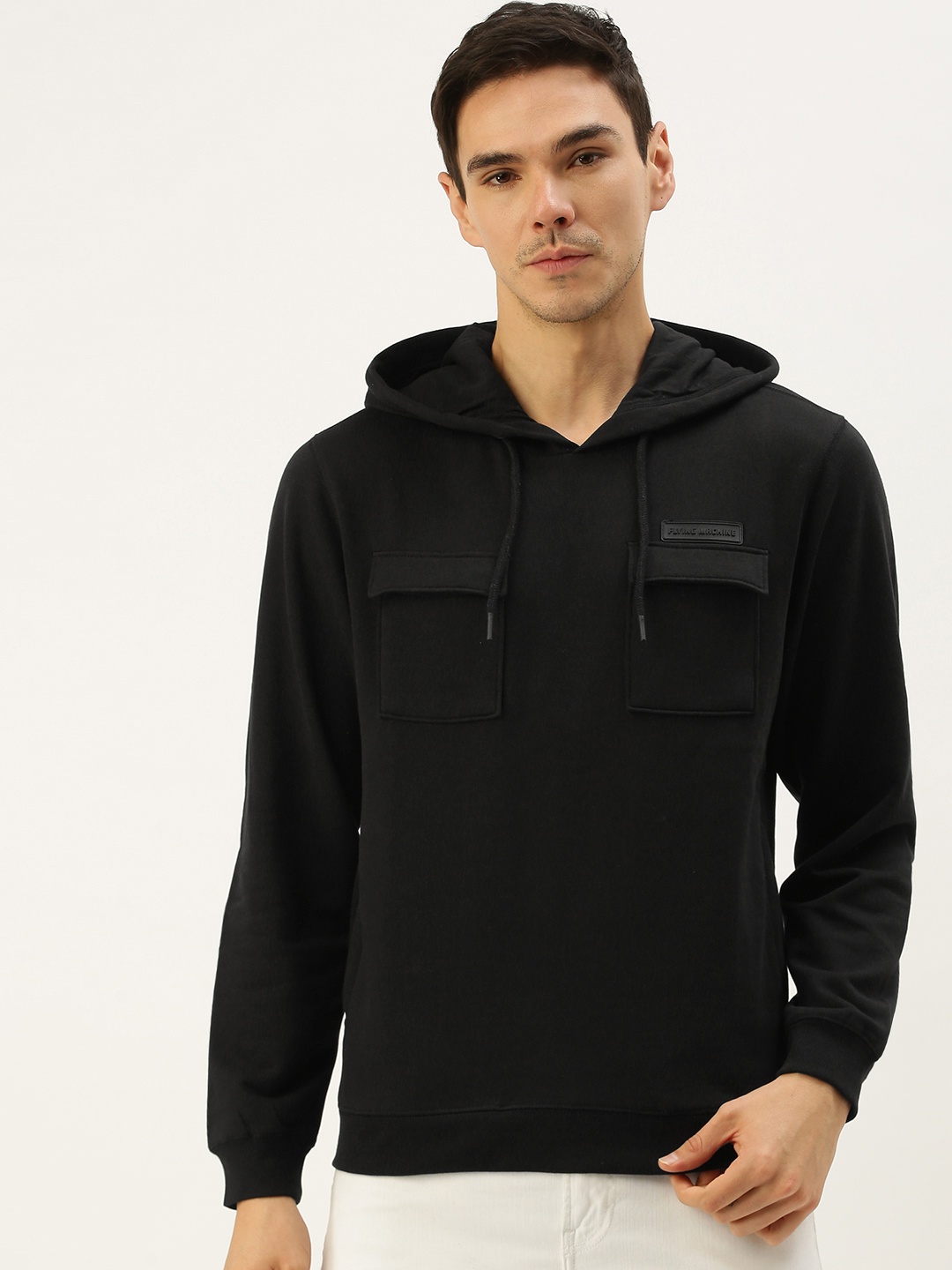 

Flying Machine Men Black Hooded Sweatshirt