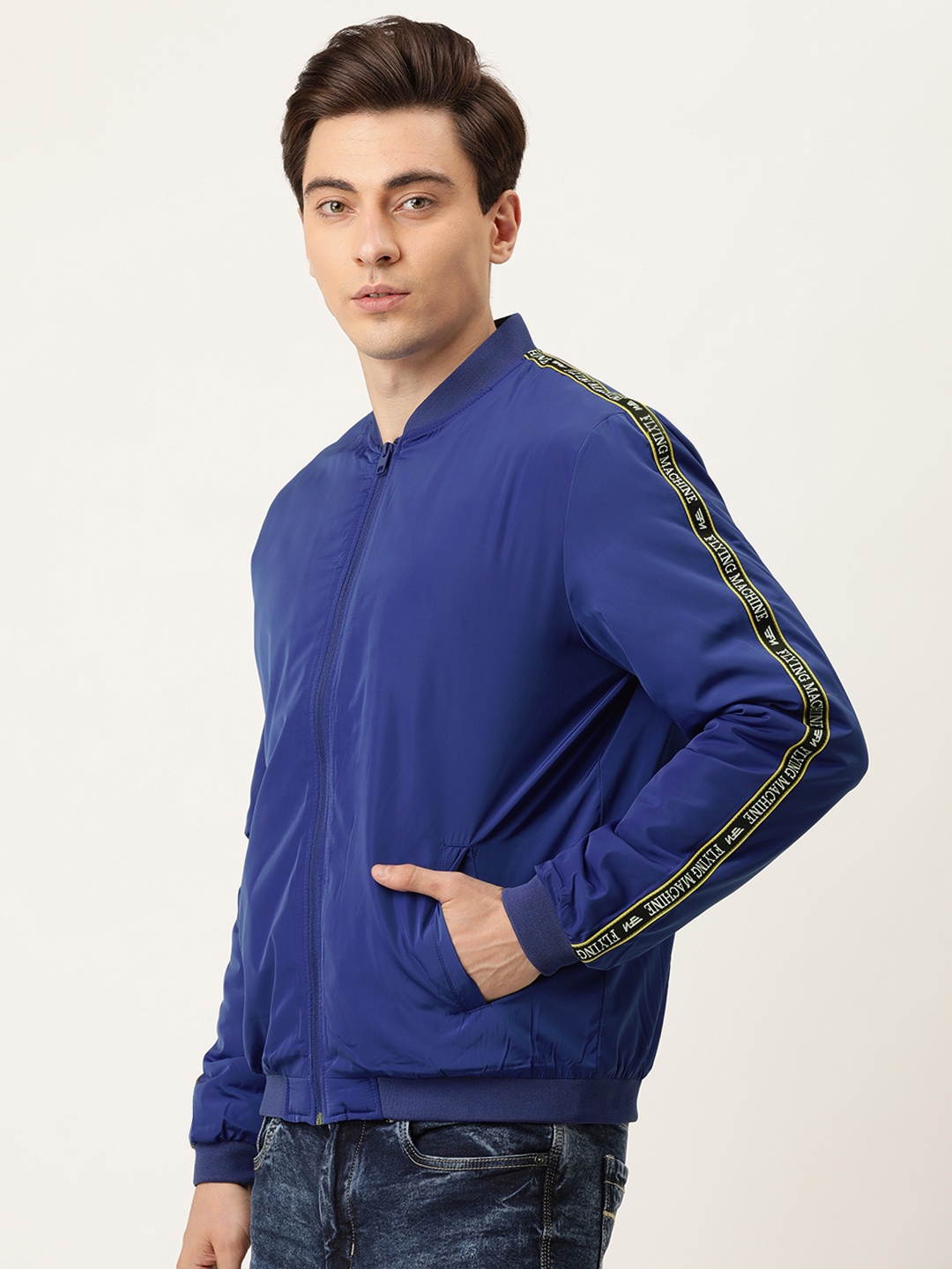 

Flying Machine Men Blue Solid Puffer Jacket