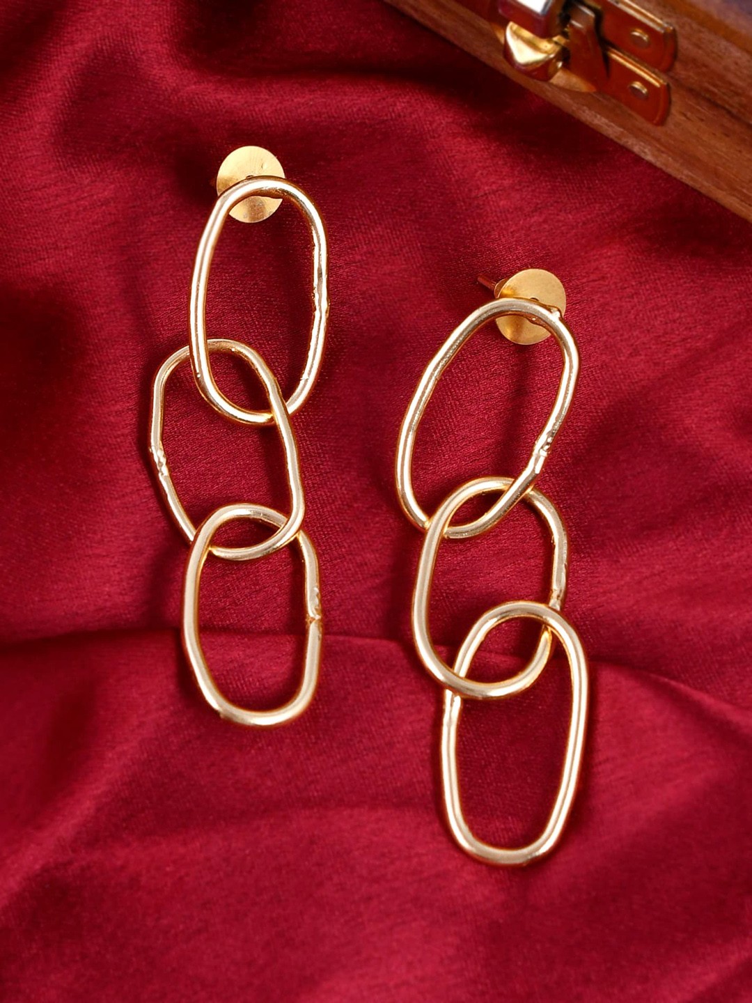 

Silvermerc Designs Gold-Plated Contemporary Drop Earrings