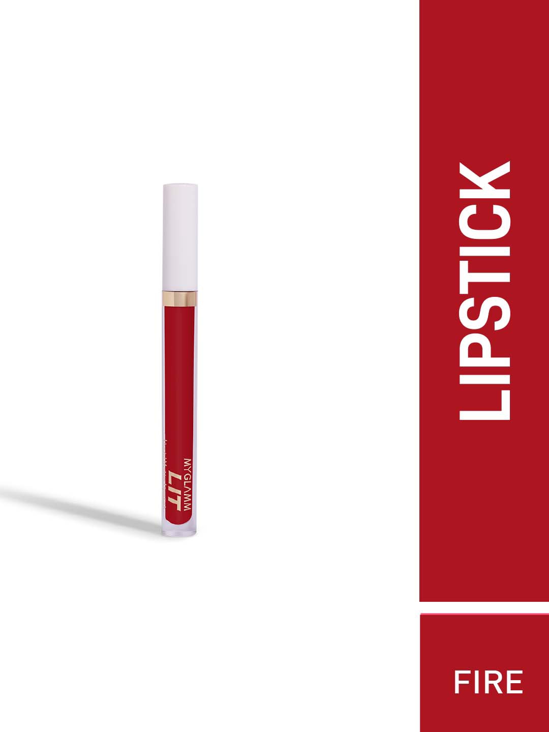 

MyGlamm LIT Liquid Matte Lipstick-Fire-3ml, Red